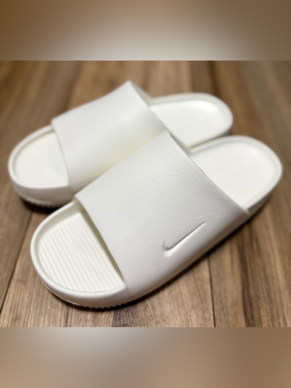 Nike Calm Slide Sail Sandals Slippers White FD4116-100 Men's 7 Women 8 EUC